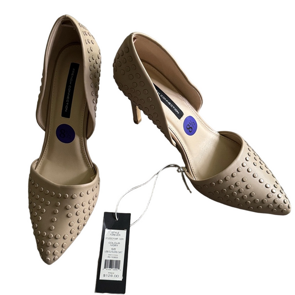 French Connection Shoes - French Connection Beige Studded Heels